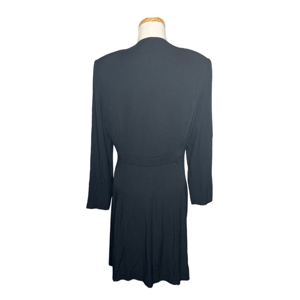 Louis Snyder and Dani Max Vintage 80s Black and White Striped Blazer Dress Size - Picture 3 of 7